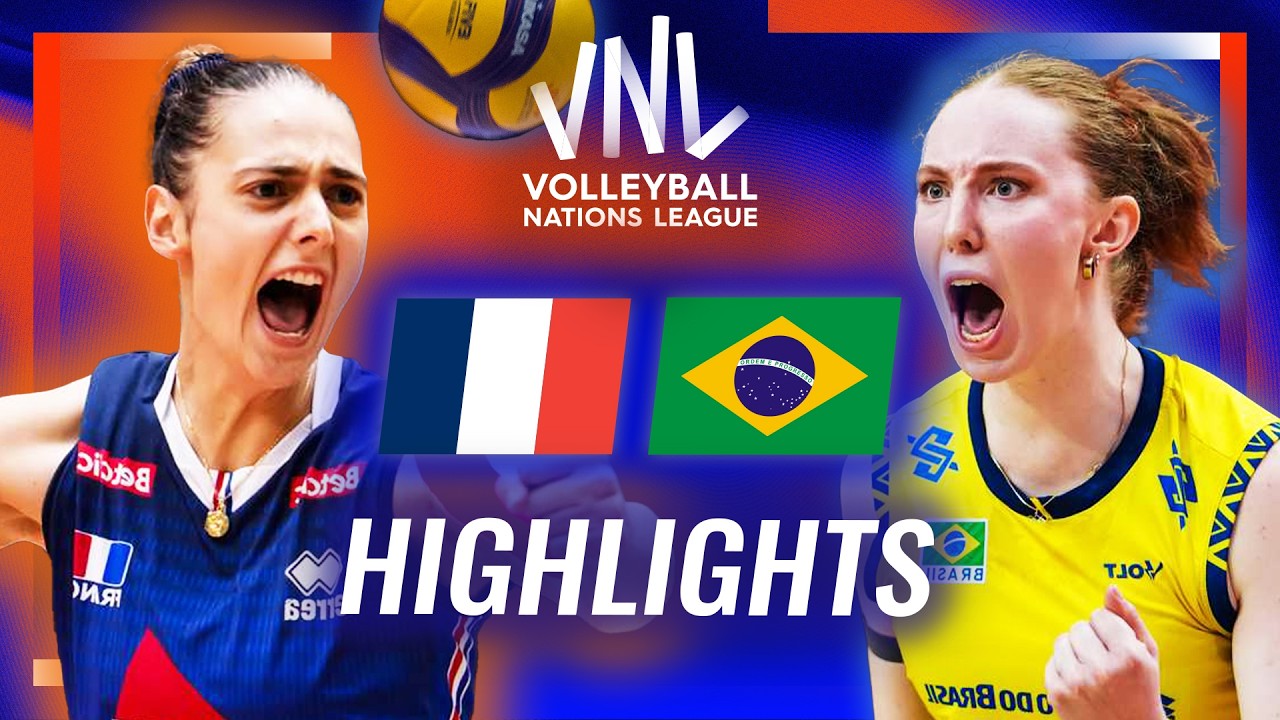 France ЁЯЗлЁЯЗ╖ vs. Brazil ЁЯЗзЁЯЗ╖ - Highlights | Week 2 | Women's VNL 2026 background