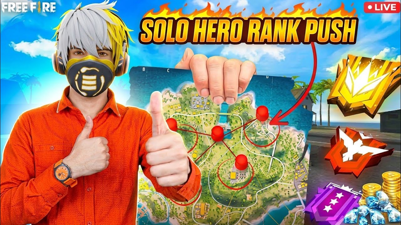 Solo Rank Push Tips And Tricks | Win Every Ranked Match | How To Push Rank In Free Fire background