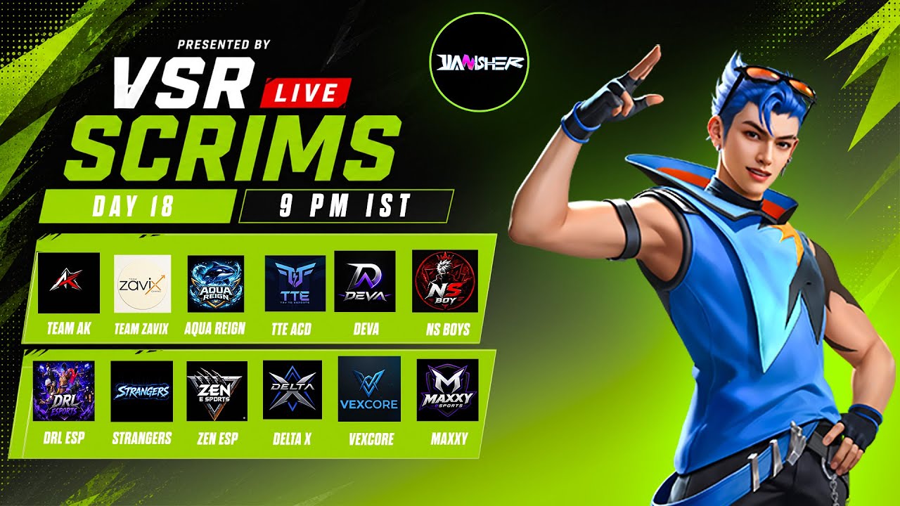Free Fire Live Scrims - DAY 18 | VSR Live Scrims | Free Fire Tournament Live