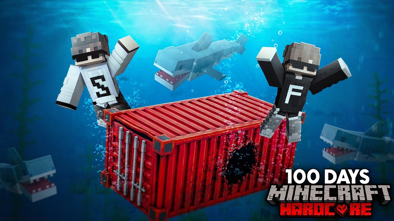 100 Days in UNDERWATER CONTAINER in Minecraft... background
