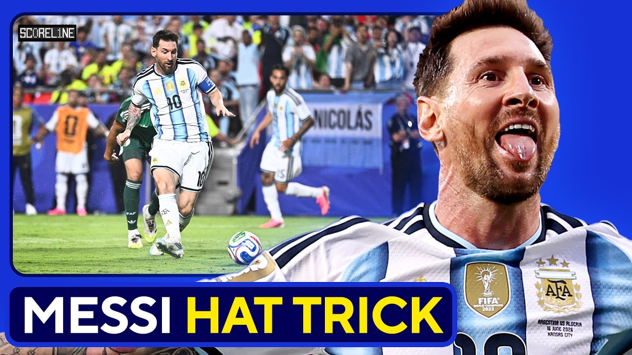 Messi scores World Cup HAT TRICK in 3-0 win vs. Algeria background