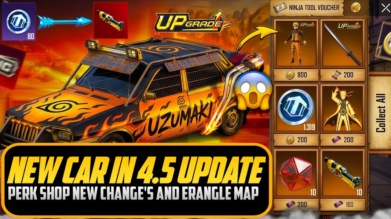 😱 Free Upgraded Dacia Skin In Perk Shop | 4.5Update New Theme And Erangel Mode New Changes | PUBGM background