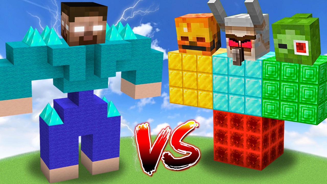 ALPHA MUTANT HEROBRINE vs ALL MINECRAFT GOLEMS | Minecraft Mob Battle background