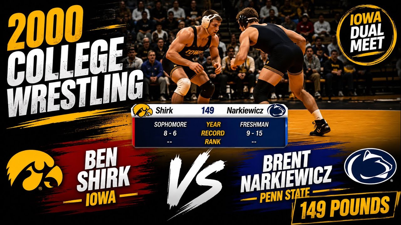2000 College Wrestling: Ben Shirk, Iowa vs Brent Narkiewicz, Penn State | 149 pounds
