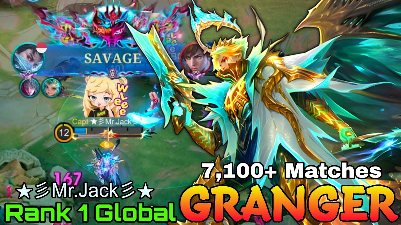 SAVAGE Granger Insane 17,400+ MMR - Top 1 Global Granger by ★彡Mr.Jack彡★ - Mobile Legends background