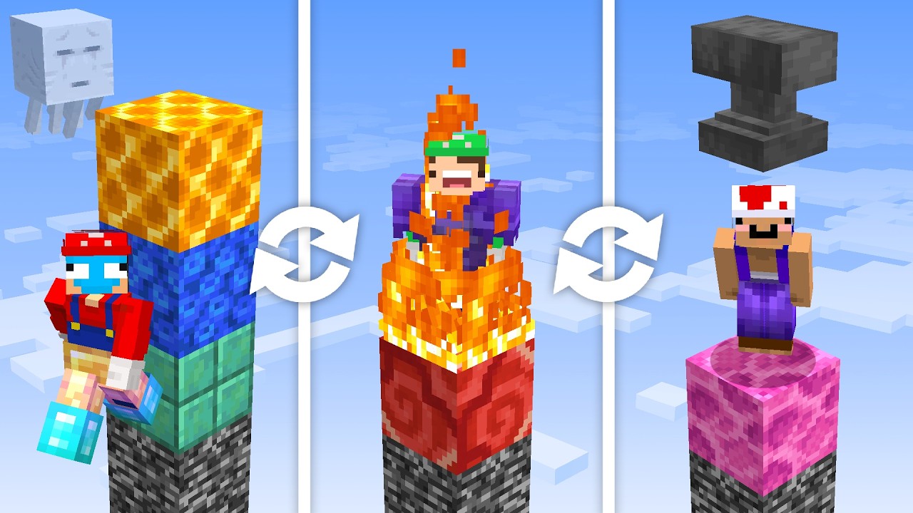 Minecraft Random Item Pillars Swap... background