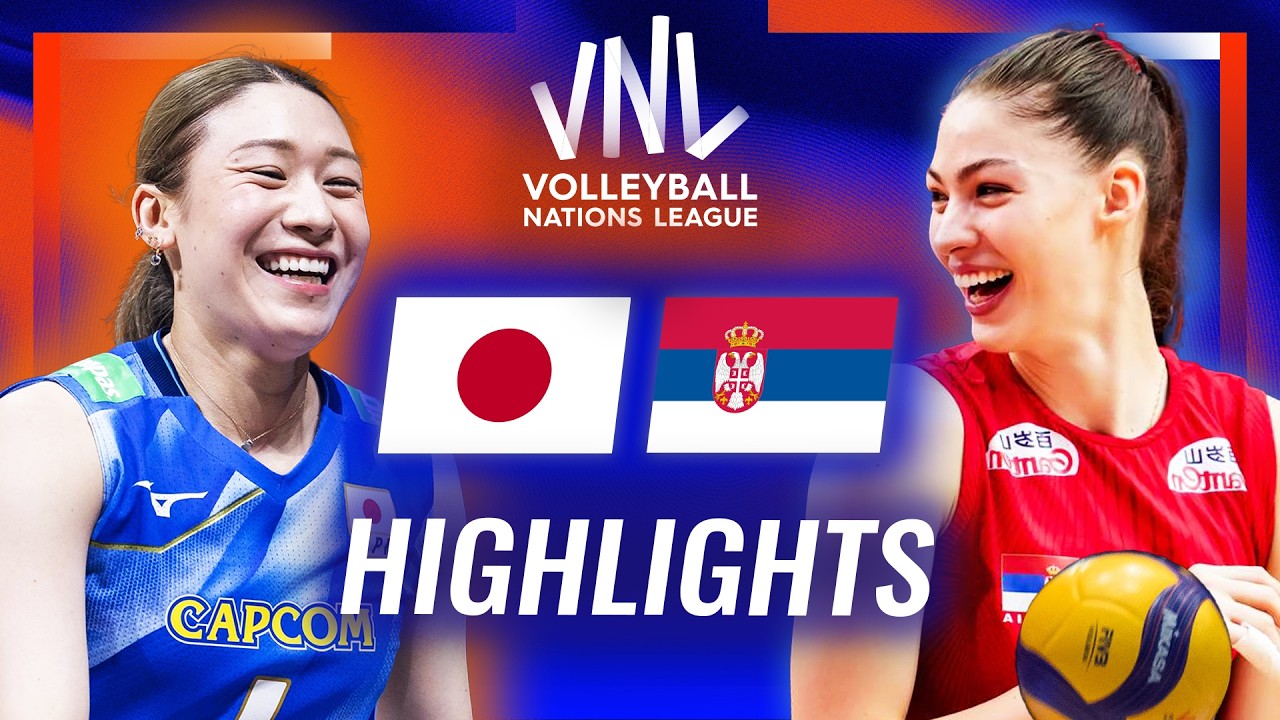 Japan π―π΅ vs. Serbia π·πΈ - Highlights | Week 2 | Women's VNL 2026 background