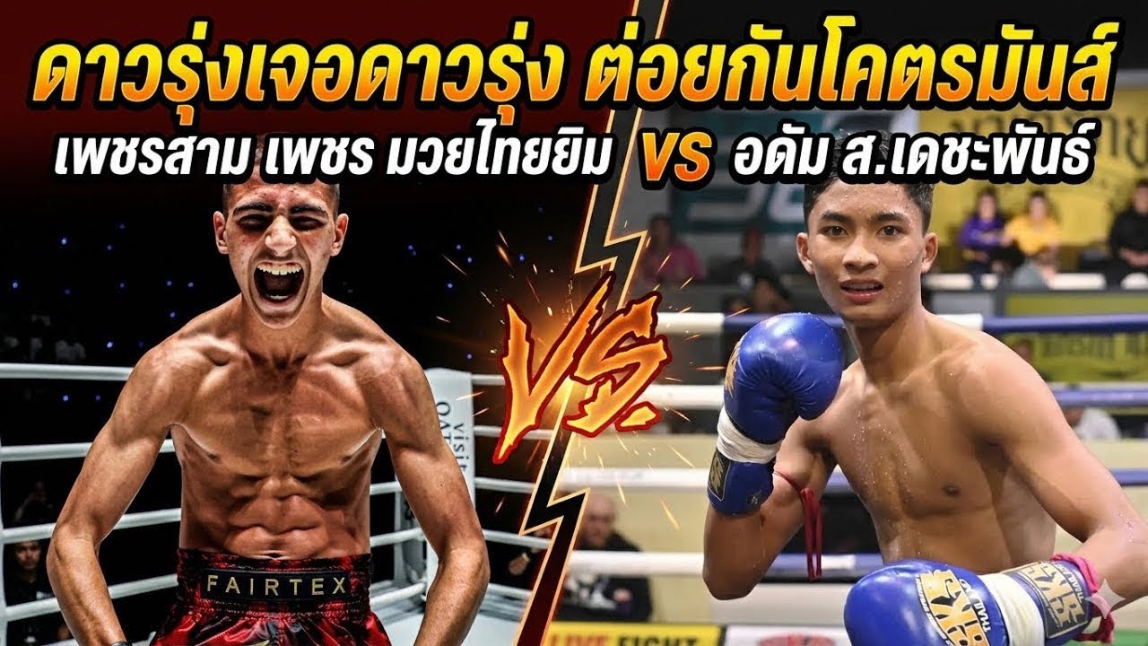 ดาวรุ่งเจอดาวรุ่ง ต่อยกันโคตรมันส์ อดัม ส.เดชะพันธ์ vs เพชรสาม เพชรมวยไทยยิม background