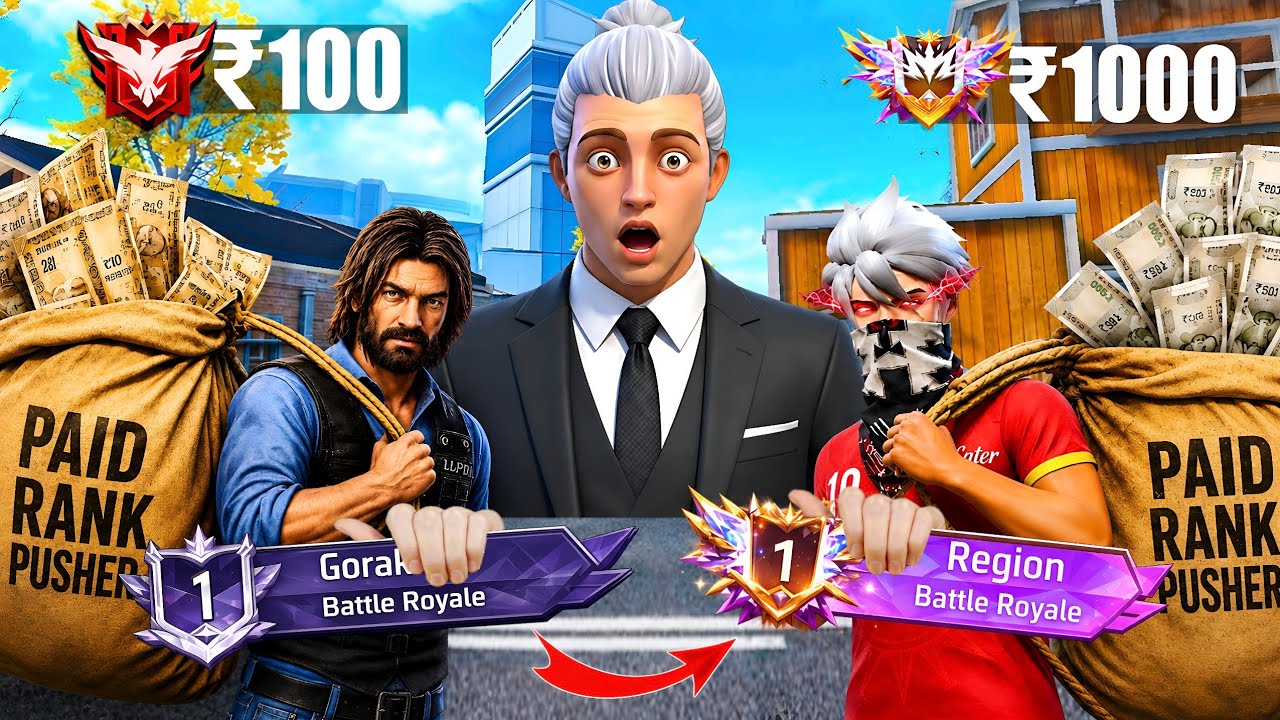 I RENTED ₹100 to ₹1000 PAID RANK PUSHER for Region Top 1 , Let's Find Out Which is the best 🤔???