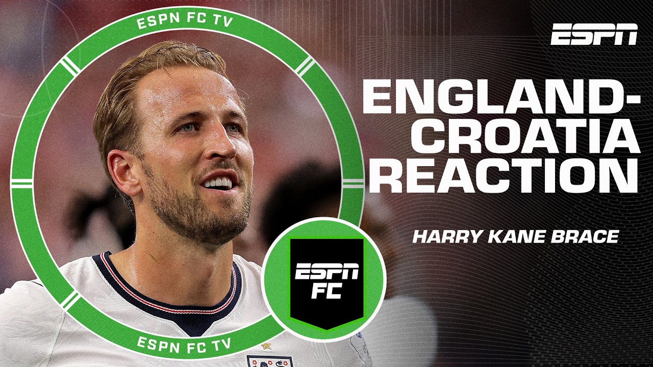 FULL REACTION to England vs. Croatia ▶️ Harry Kane BRACE + Bellingham and Rashford goals | ESPN FC background
