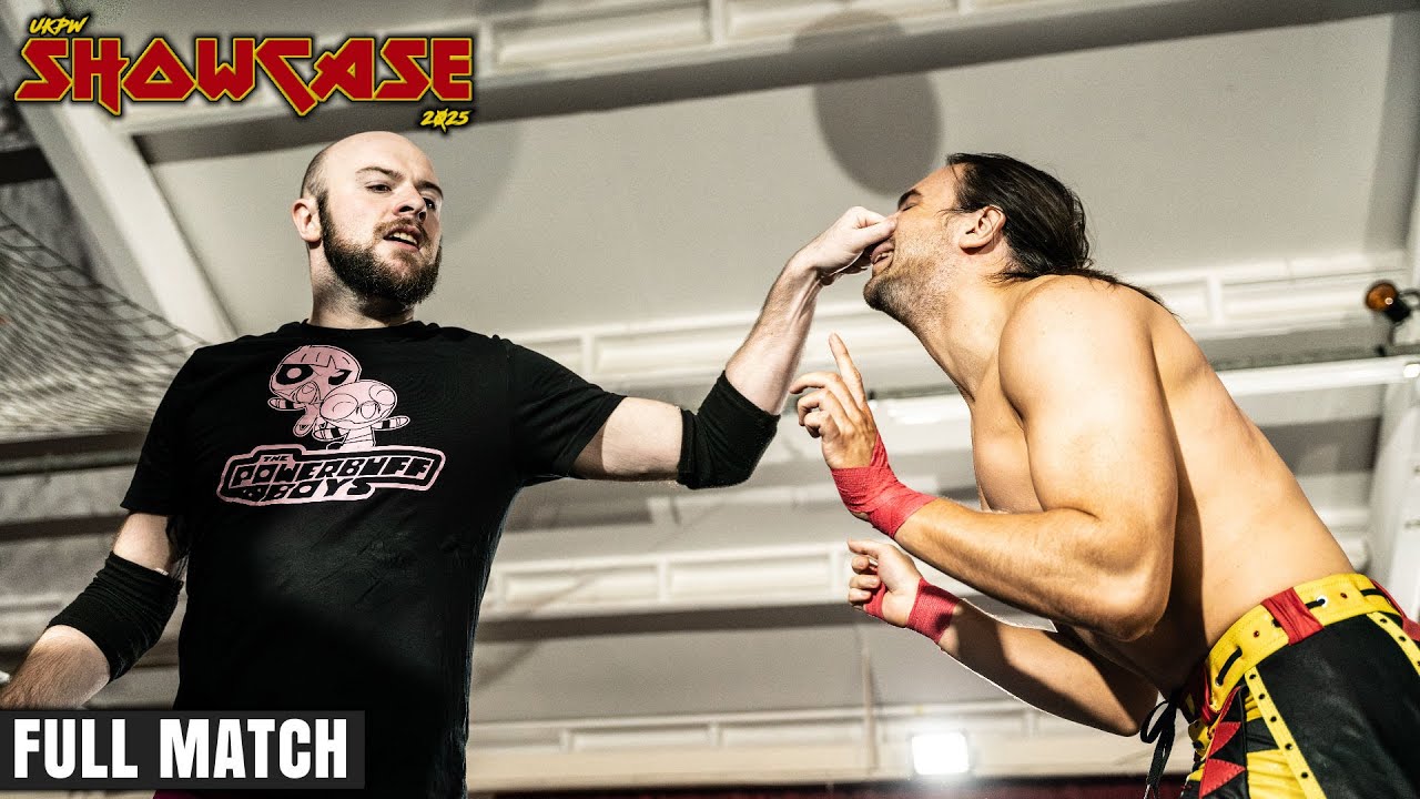 UKPW: FULL MATCH Jay Alexander & Delphine vs The Powerbuff Boys background