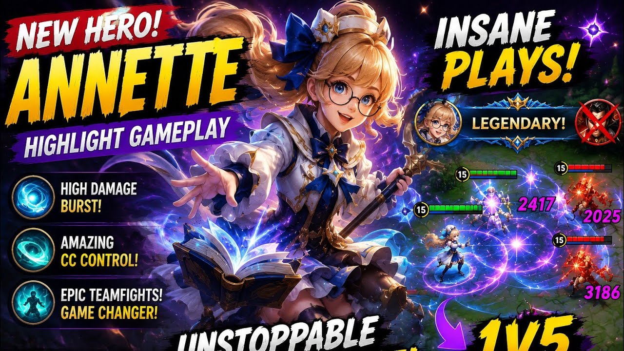 NEW HERO ANNETTE IS INSANE! ๐ฑ Highlight Gameplay | Honor of Kings #honorofkings #hokindia background