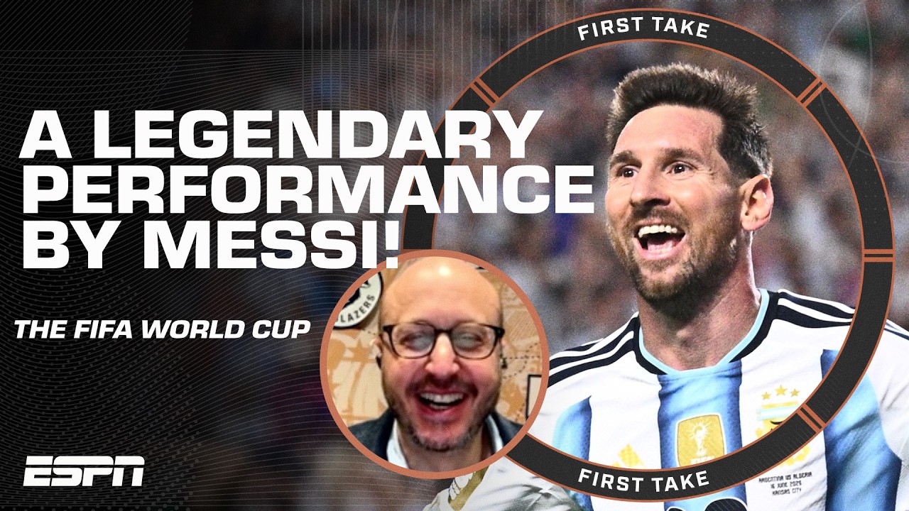 Bennett on Messi’s hat trick: Made the entire city rock… We’re watching human ecstasy! | First Take background