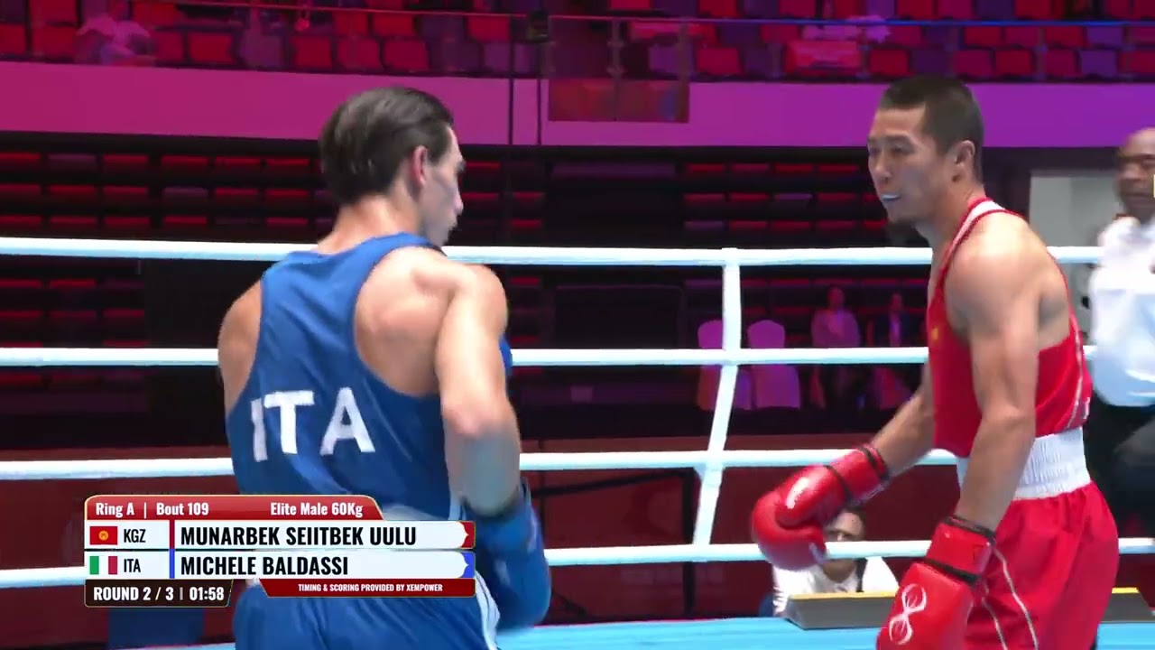 Munarbek Seiitbek Uulu (KGZ) vs. Michele Baldassi (ITA) World Boxing Cup 2026 (60kg) background