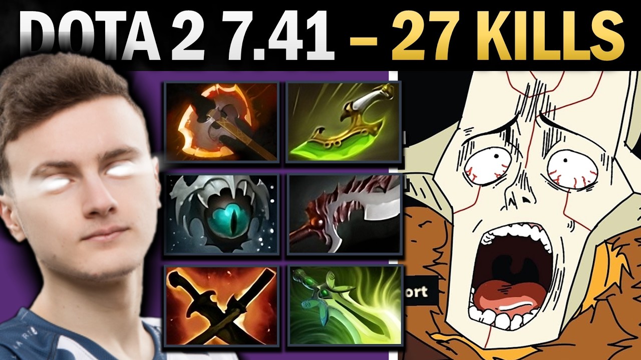 Juggernaut Dota 2 7.41 with 27 Kills and Abyssal - Dota Gameplay