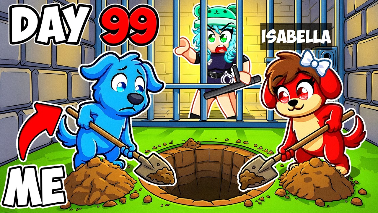 Trapped 100 Days In Roblox DOGS vs POLICE...