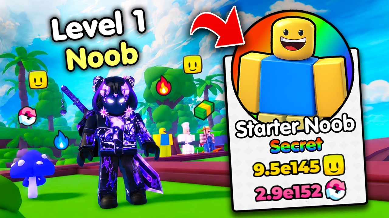 Starting Over as NOOB with OP SECRET in Noob Incremental! (Roblox) background