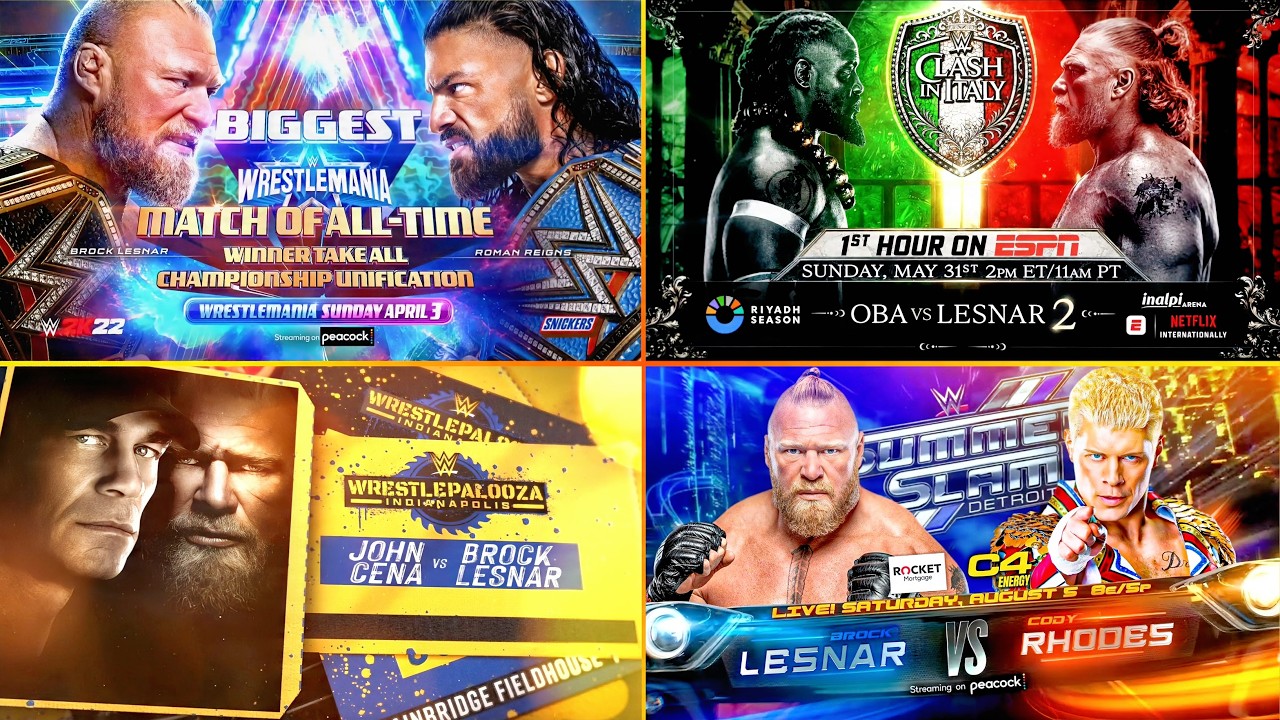 Brock Lesnar Every PPV & PLE Match Card & Results Compilation (2022-2026) | WWE Full History background