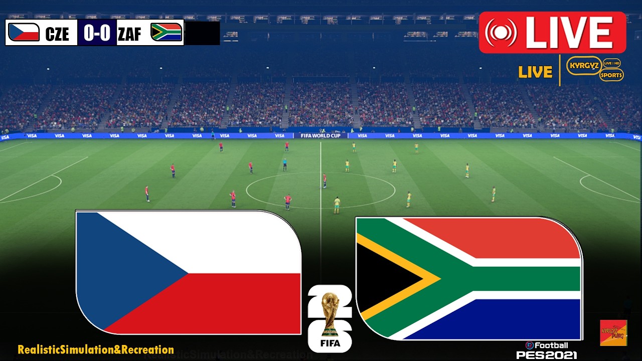 đŽLIVE : CZECH vs SOUTH AFRICA | eFootball PES 2021 Video Game Simulation PC background