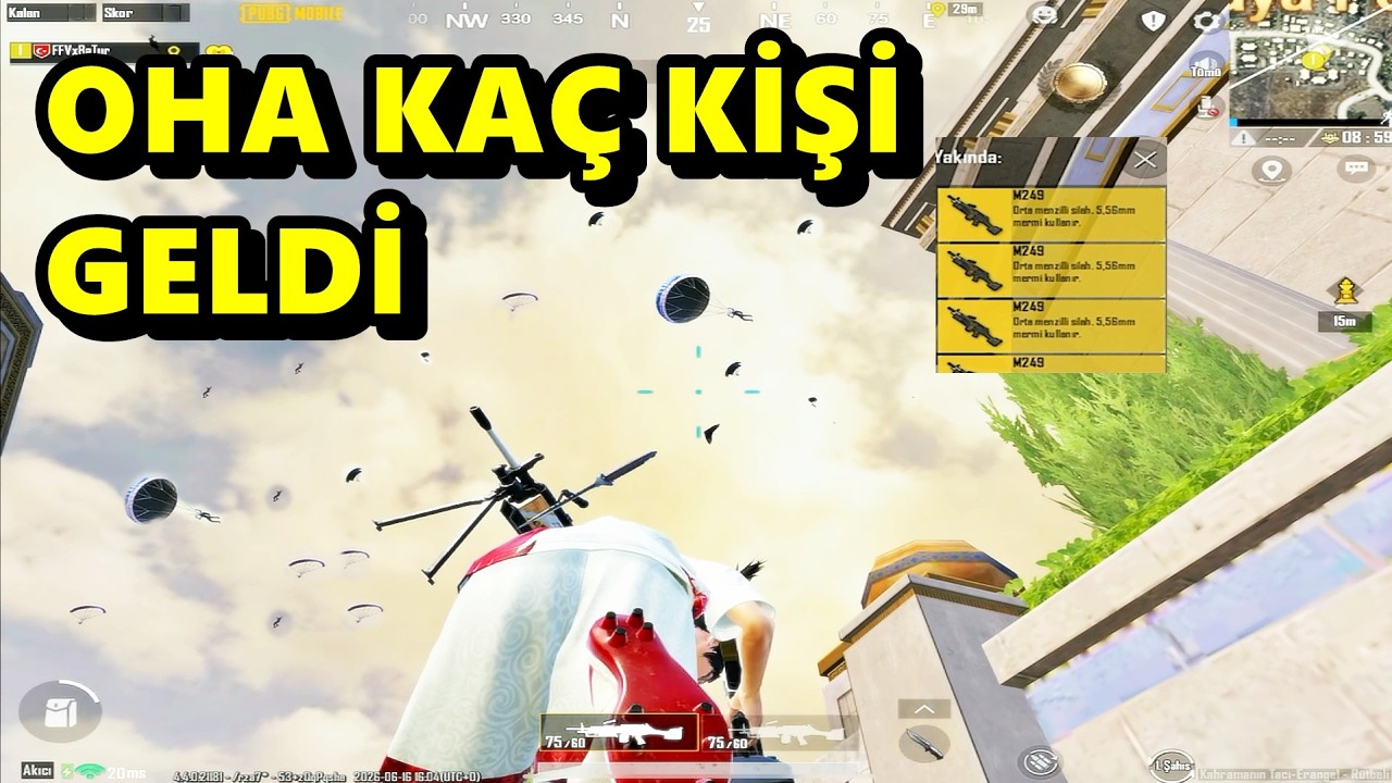 OHA KAÇ KİŞİ GELDİİİ ! İNER İNMEZ 4 TANE M249 BULDUM BATUR GAME SOLO SQUAD PUBG MOBİLE background