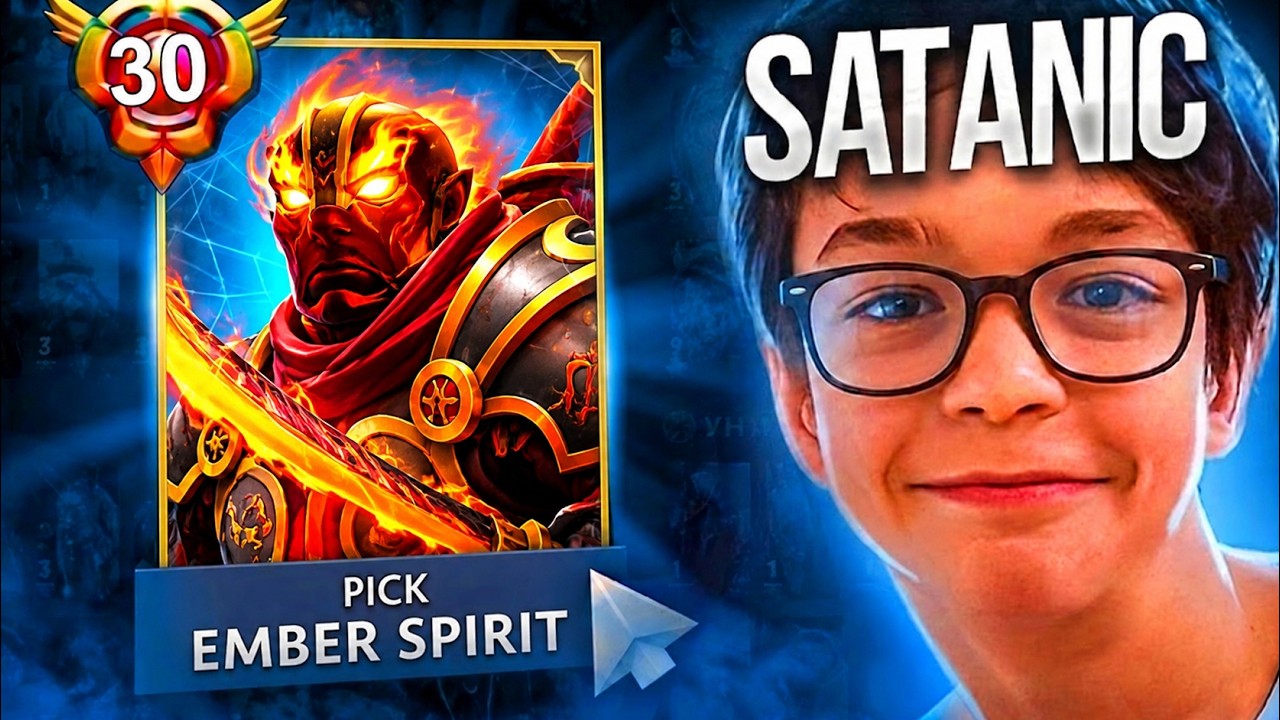 Rank 1 SATANIC Ember Spirit Carry Gameplay | Dota 2 background