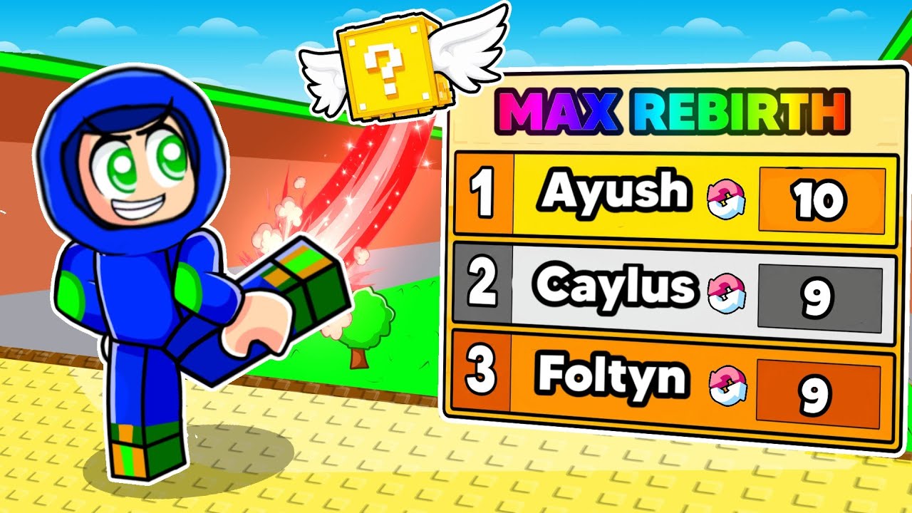 I Got MAX REBIRTH in Kick a Lucky Block Roblox ЁЯФе background