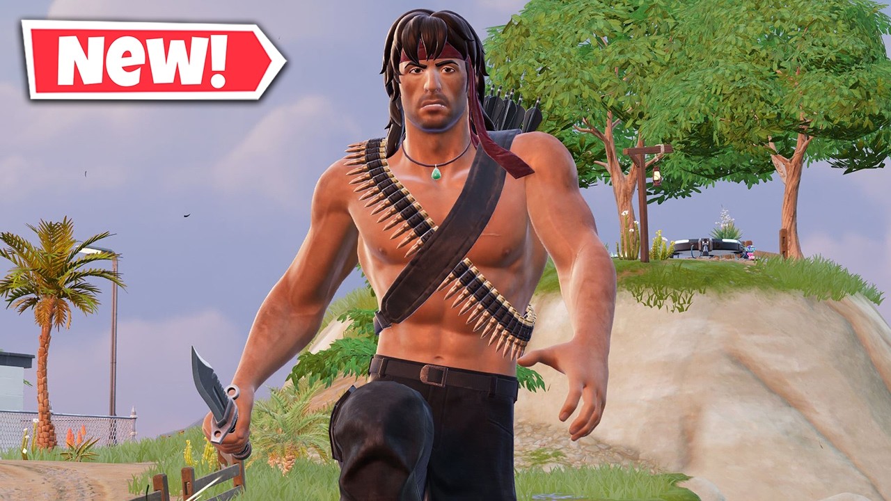 NEW JOHN RAMBO Skin Gameplay In Fortnite! background