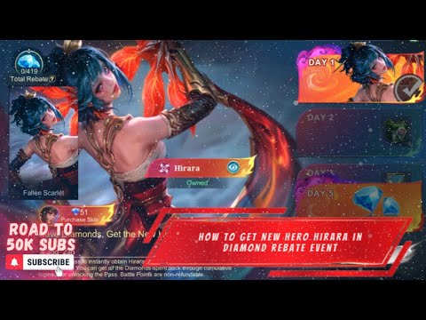 HOW TO GET NEW MLBB HERO HIRARA IN S41 DIAMOND REBATE EVENT | MLBB (2 SKILLS)
