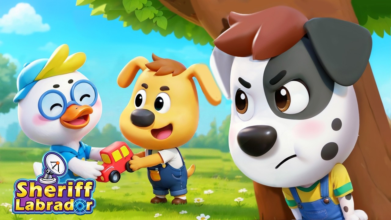 Can I Play Too? | Don't Be Jealous | Good Habits for Preschoolers | Cartoon | Sheriff Labrador background
