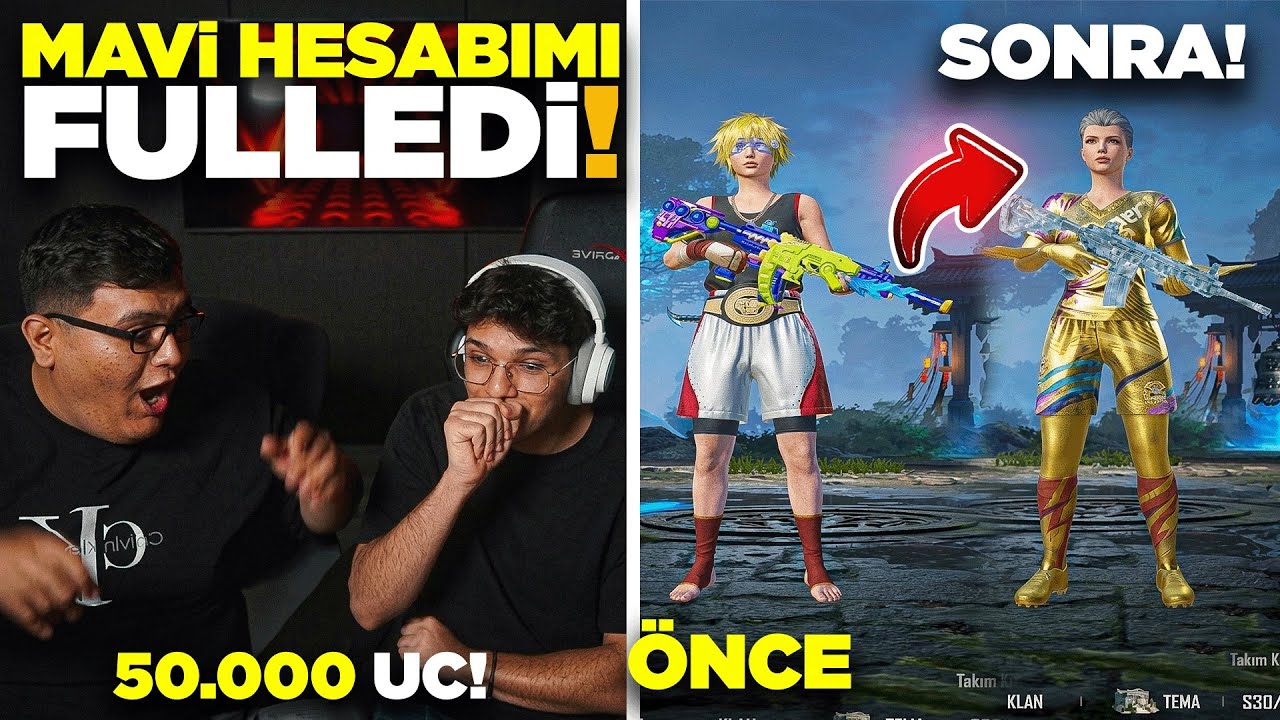 MAVİ HESABIMI FULLEDİ! 50.000UC YÜKLEDİ - PUBG MOBİLE