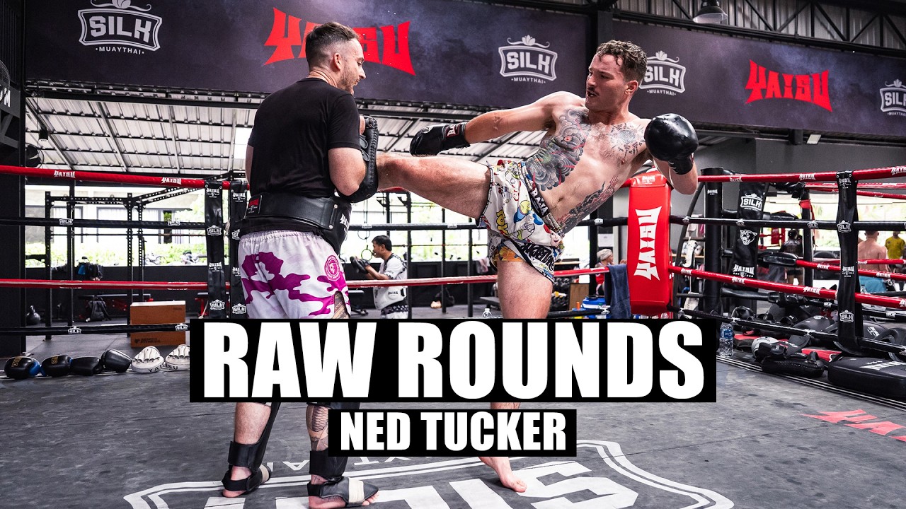 Raw Rounds: Ned Tucker - Muay Thai Pad Work | Siam Boxing background