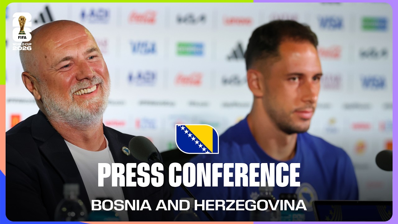 Bosnia and Herzegovina On Playing Switzerland | Barbarez & Katic Answer Questions From The Press background