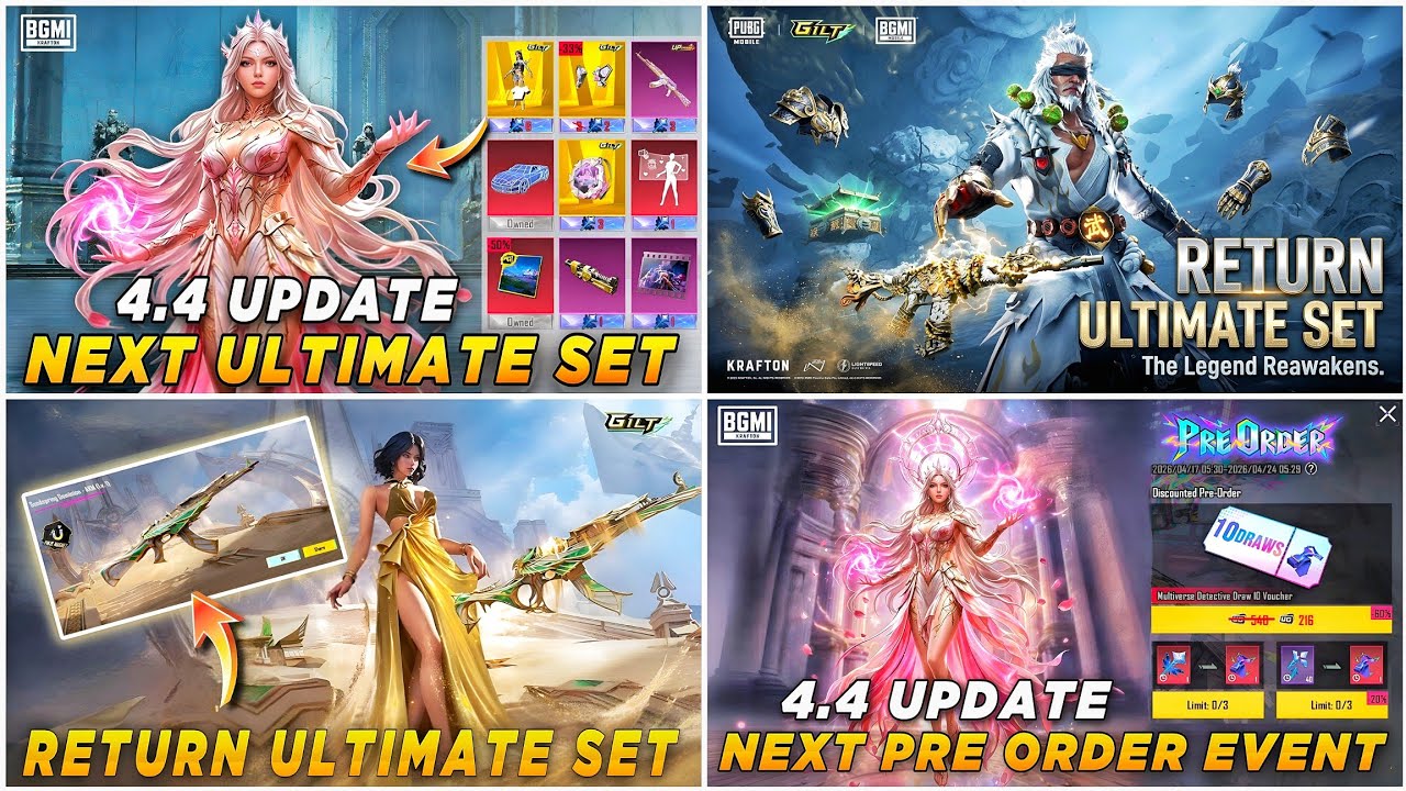 🔴 NEXT ULTIMATE SET REWARD ✅ SILVER GURU M416 RETURN 🔥 UNLIMITED FREE GEM TRICK😍 RETURN ULTIMATE SET background