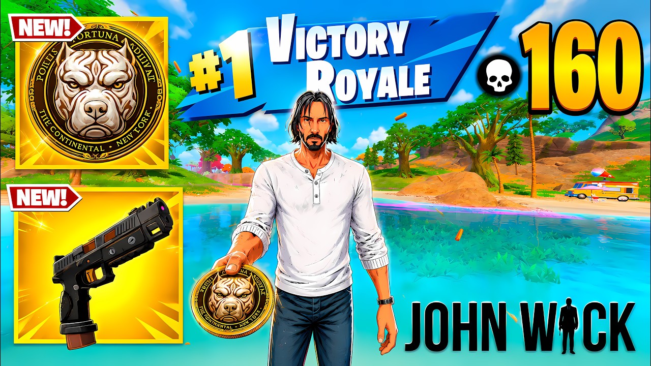 160 Elimination "Zero Build" John Wick Gameplay Wins (Fortnite Chapter 7 Season 3 New Season!) background