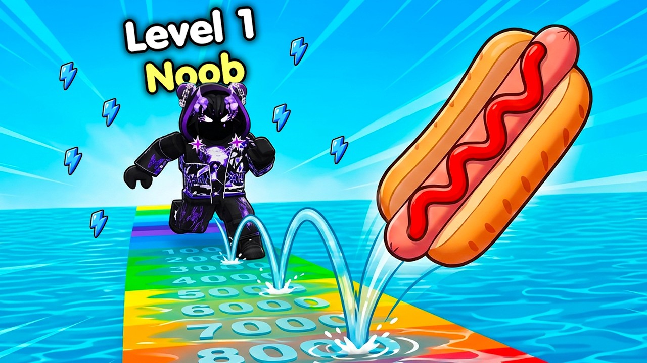 Starting Over as NOOB with OP SECRET in Water Bounce Training! (Roblox) background