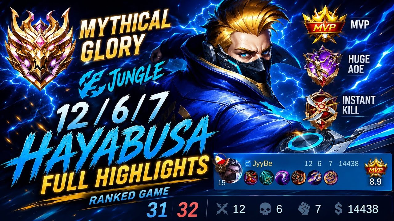 🔥 JUNGLE Hayabusa 12/6/7 MVP Full Highlights | Epic Comeback in Mythical Glory!