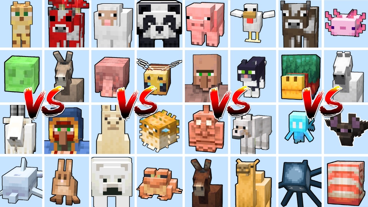 ALL PASSIVE MOBS TOURNAMENT | Minecraft Mob Battle background