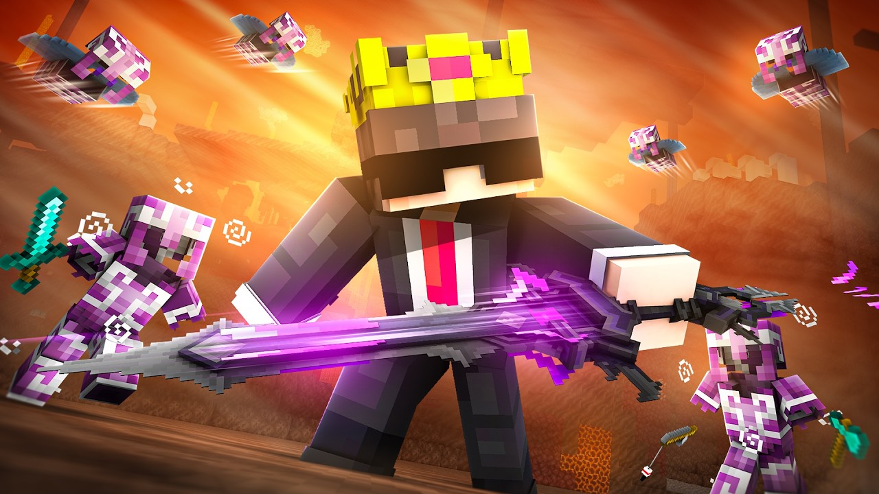 How I Stole CUSTOM WEAPONS From NETHER PLAYERS in This Minecraft SMP background