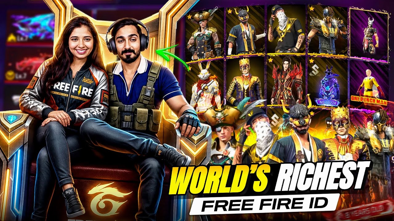 INDIA’S RICHEST FREE FIRE ID COLLECTION 😱 1700 BUNDLE IN SINGLE ID background