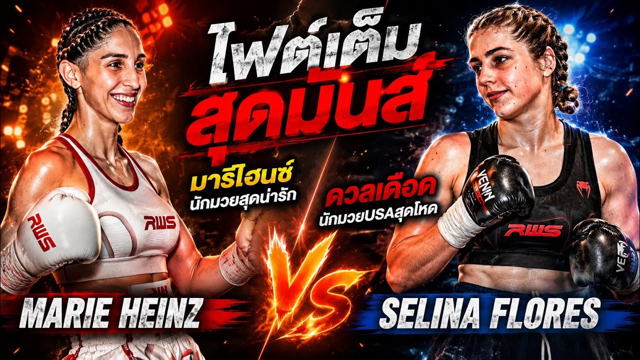 ไฟต์เต็มสุดมันส์ มารีไฮนซ์นักมวยสุดน่ารักดวลเดือดนักมวยUSAสุดโหด Marie Heinz vs Selina Flores