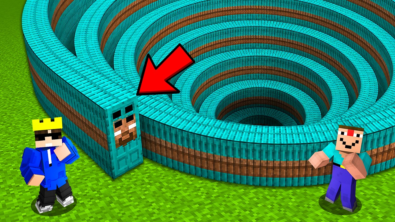 What’s Inside A Herobrine Spiral PIT Door in Minecraft background