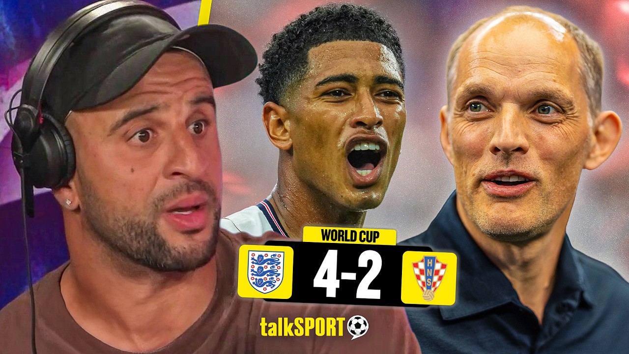 Kyle Walker REACTS to England's 4-2 Win against Croatia after IMPRESSIVE Second Half Display! background