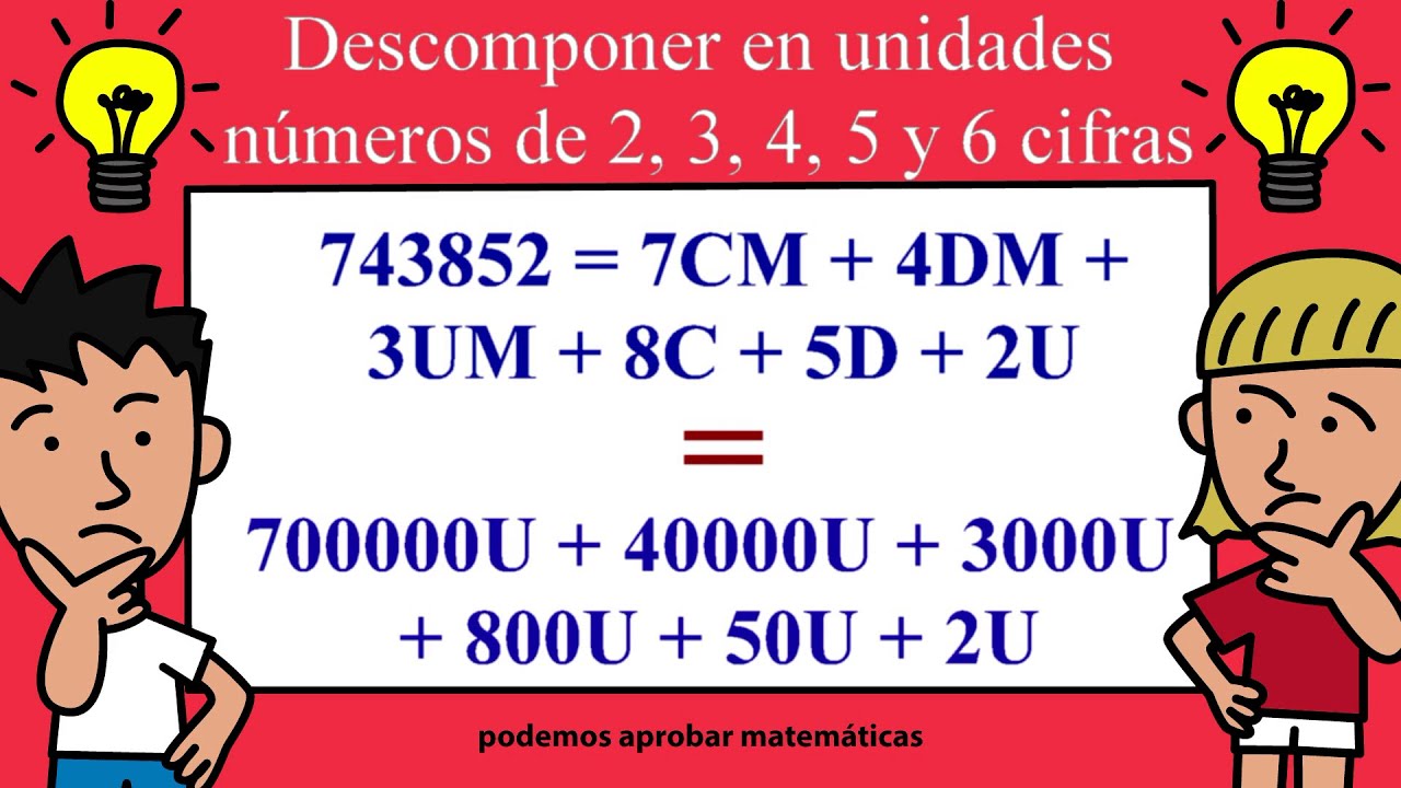 Descomposición y lectura de números de 2, 3, 4, 5, 6, 7, 8 y 9 cifras