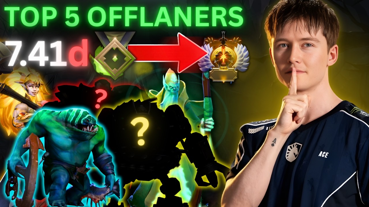 Top 5 BROKEN Offlaners For Every MMR — Dota 2 7.41d Guide background