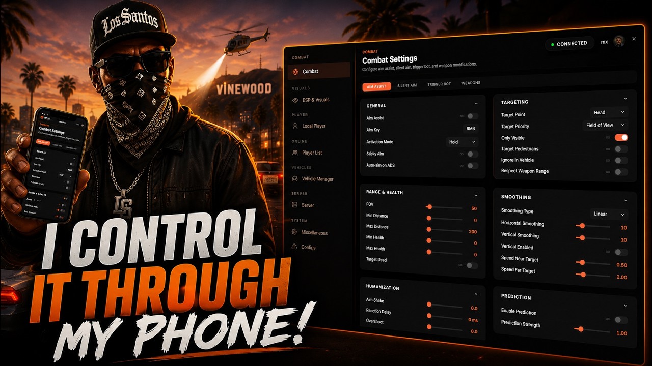 I control this FIVEM CHEAT through my PHONE and it WENT CRAZY! background