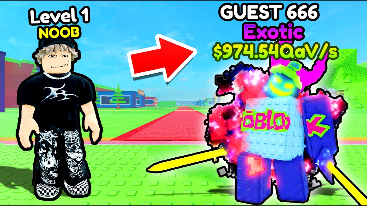 Starting OVER as NOOB with MAX LEVEL GUEST 666 in Become a Brainrot Roblox..