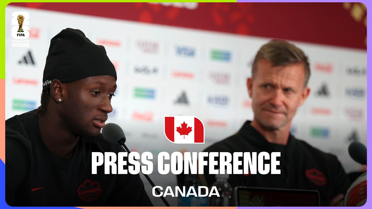 Canada On Playing Qatar | Coach Marsch & Kone Answer Questions From The Press background