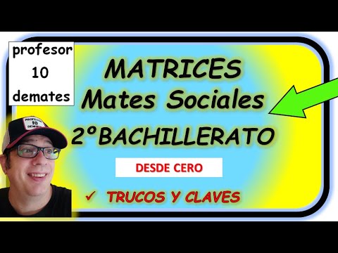 MATRICES Matemáticas aplicadas a las ciencias SOCIALES 2º Bachillerato Ejercicios resueltos