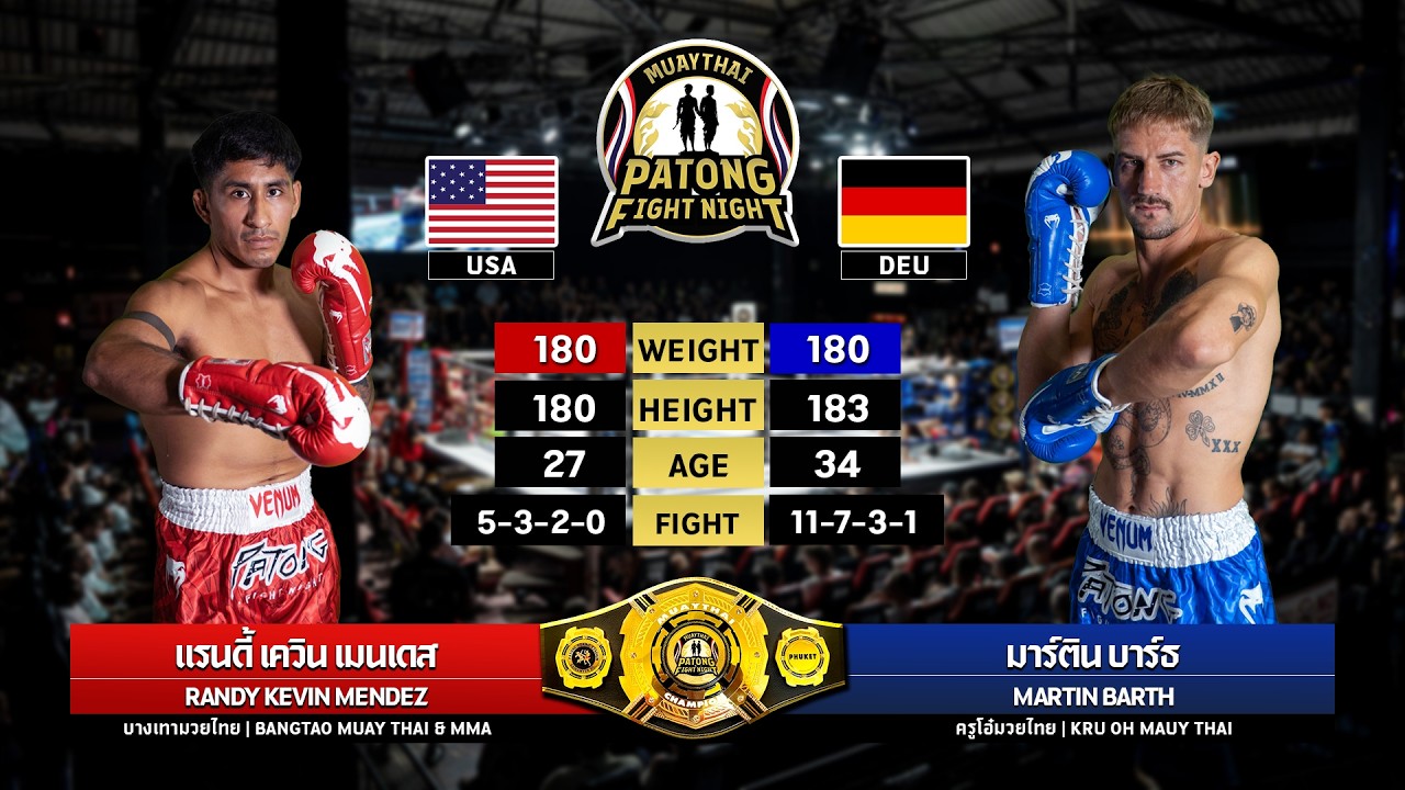 Randy Kevin Mendes Bangtao Muay Thai & MMA, USA VS Martin Barth Kru O Muay Thai, Germany background