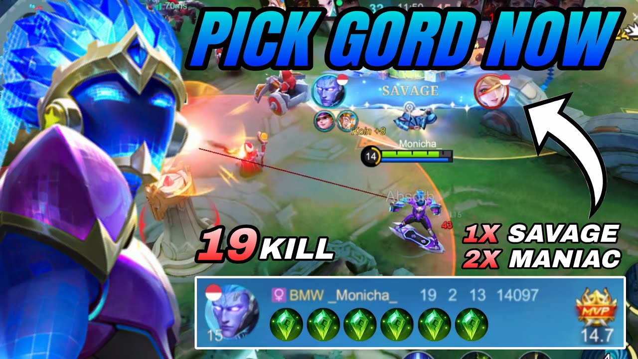 SAVAGE!! GAMEPLAY GORD NEW SEASON 41 - BUILD & EMBLEM TOP GLOBAL GORD NEW SEASON MOBILE LEGENDS